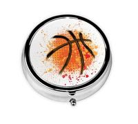 Basketball Orange Abstract Painting BackgroundMeta Pill Box 3 Compartment Medicine Case,Portable Organizer
