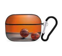 Basketball Orange AirPods Pro Case Cover with Keychain Ring PC Hard Shell Protective Case for AirPods Pro 2nd for Women Men Generation Easy Open Full Drop Protection Cover Black-Style
