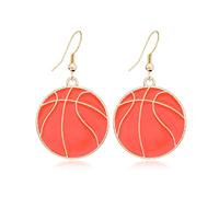 Basketball Orange Earrings, Basketball Dangle Earrings for Women, Bohemian Basketball Sports Earrings, Basketball Statement Earrings Sport Boho Jewelry, Orange Basketball Drop Earrings for Girls