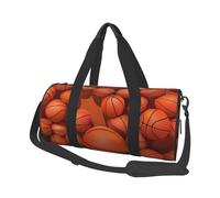 Basketball Orange Printed Sports Gym Bag with Wet Pocket & Shoes Compartment, Travel Duffel Bag for Men Women