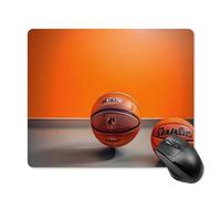 Basketball Orange Square Mouse Pad Portable Computer Mousepad with Non-Slip Rubber Base 18 * 22cm Ultra-Thin Gaming Mouse Mat for Computer Laptop Office Desk Accessories