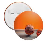 Basketball Orange Tinplate Badge Personalized Round Brooch Large Craft Button Suitable for Teachers, Nurses, Doctors, Staff, Party Gift Accessories, style, 12 Pieces