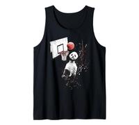 Basketball Panda Bear Slam Dunk Artwork Basketball Player Tank Top