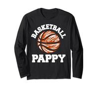 Basketball Pappy Distressed Vintage Funny Grandpa Game Day Long Sleeve T-Shirt