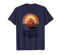 Basketball Passion Where Hoops Meet Heart Sunset Court T-Shirt