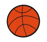 Basketball Patch for Iron-On or Sew On, Orange Ball Sport Patch for Clothes, Applique Patch Size 7.2 x 7.2 cm