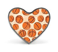 Basketball Pattern Cute Brooch Badge Heart Shape Pin Hat Clothing Jewelry Accessories Gifts for Wedding Party