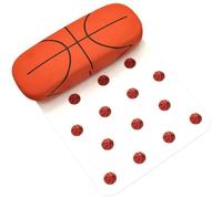 Basketball Pattern Glasses Case Pu Leather Eyeglass Case Hard Shell Eyeglasses Case Clamshell Glasses Case