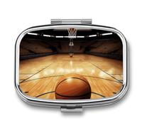 Basketball Pill Box 2 Compartment Pill Case Portable Pocket Pill Organizer Medicine Vitamin Organizer for Men Women