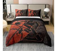 Basketball Player 100% Cotton Duvet Cover Super King 3 Pcs 3D Abstract Basketball Grid Print Bedding Set for Kids Boys Teens Adults Sports Style Modern Comforter Cover,2 Pillowcases(No Comforter)