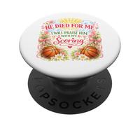 Basketball Player Easter Jesus Risen Resurrection Girl Women PopSockets Adhesive PopGrip