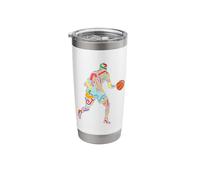 Basketball Player Name Initial Monogram Custom Letter J Stainless Steel Insulated Tumbler
