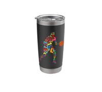 Basketball Player Name Initial Monogram Custom Letter L Stainless Steel Insulated Tumbler