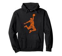 Basketball Player Silhouette Slam Dunk Boys Girls Kids Youth Pullover Hoodie