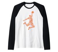 Basketball Player Silhouette Slam Dunk Boys Girls Kids Youth Raglan Baseball Tee