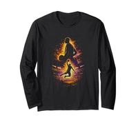 Basketball Player Slam Dunk Action Grunge Silhouette Long Sleeve T-Shirt
