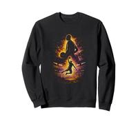 Basketball Player Slam Dunk Action Grunge Silhouette Sweatshirt