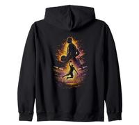 Basketball Player Slam Dunk Action Grunge Silhouette Zip Hoodie