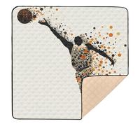 Basketball Player Splashing Dots Cute Foldable Baby Gym & Activity Mat for Indoor Outdoor Non-Toxic Baby Crawling Mat for Babies Infants Toddlers, 50'' x 50''