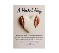 Basketball Pocket Hug with Card, Golf Pocket Hug, Baseball Pocket Hug, Heart-Shaped Sport-Themed Pocket Hug Collection, Sports Themed Encouragement, For Sports Enthusiasts Friends (Football-B)