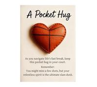 Basketball Pocket Hug with Gift Card, Tennis Pocket Hug, Heart-Shaped Sport-Themed Pocket Hug Collection, Sports Themed Encouragement Gifts, Gifts For Sports Enthusiasts Friends (Basketball)
