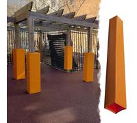 Basketball Pole Pad,Heavy Duty 4ft Pole Padding Wrap for 3-9 Inch Square Poles, Foam Cushion for Garage, Boat, Football, Volleyball Court - Orange, 10.5"x10.5" (27x27cm)