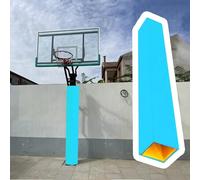 Basketball Pole Protector Padding - Collision-proof PU Foam Wrap for Square Poles, 9.5'x9.5', Fits 6'x6' and 4'x4' with Magic Tape, Ideal for Safety