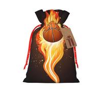 Basketball Print Drawstring Bags Burlap Gifts Bag With Drawstring Gift Bags For Wedding/Party/Festival/Storage