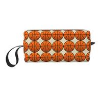 Basketball Print Foam Padded Cosmetic Case Simple Organizer Pouch Lightweight Travel Bag for Space Saving