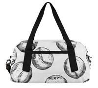 Basketball Printed Kids Duffle Bag Boys Girls Small Sport Dance Gym Bag for Overnight Travel Weekender Carry On, White Football, 18.5"L x 9.4"W x 7.8"H
