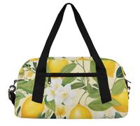 Basketball Printed Kids Duffle Bag Boys Girls Small Sport Dance Gym Bag for Overnight Travel Weekender Carry On, Sweet Lemons Theme, 18.5"L x 9.4"W x 7.8"H