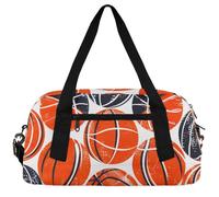 Basketball Printed Kids Duffle Bag Boys Girls Small Sport Dance Gym Bag for Overnight Travel Weekender Carry On, Basketball Printed, 18.5"L x 9.4"W x 7.8"H