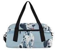 Basketball Printed Kids Duffle Bag Boys Girls Small Sport Dance Gym Bag for Overnight Travel Weekender Carry On, Cute Dalmatian Dog, 18.5"L x 9.4"W x 7.8"H