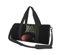 Basketball Printed Sports Gym Bag with Wet Pocket & Shoes Compartment, Travel Duffel Bag for Men Women