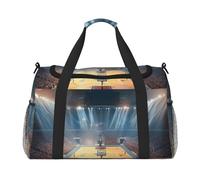 Basketball Printed Travel Duffle Bag for Men Women Large Sport Gym Bag Handbag with Shoulder Strap for Travel Weekend Fishing Hunting