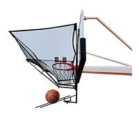 Basketball Rebound Net System Foldable Black Iron Shooting Practice Rebounder Attachment 180° Rotatable for Kids Youth and Adults with Storage Bag