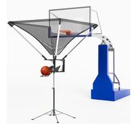 Basketball Rebounder, Basketball Return Attachment with 180° Rotating Track, Shot Trainer Rebounder Net Return System for Efficient Training, Ideal for Indoor & Outdoor Use, Easy Assembly & Portable
