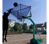 Basketball Return Attachment, Metal Basketball Shot Returner Net System, Outdoor Portable Shot Trainer,for Kids Teens Adults Beginner