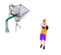 Basketball Return with 180° Rotating Chute 2 Rebound Nets Basketball Shot Return Net Apparatus for Continuous Solo Shooting Practice