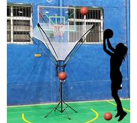 Basketball Returner Attachment for Shooting Practice, Portable Indoor Outdoor Hoop Return Net System, Floor Rebounder Training Catcher