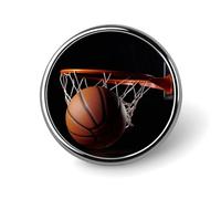 Basketball Round Badge Personalized Metal Lapel Pin Badges Fit Clothing Bags Hat Humorous Printed Brooch Badge Party Decorations Accessories for Men Women