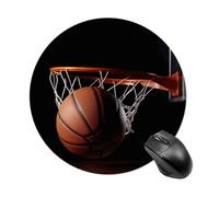 Basketball Round Mouse Pad Smooth Glide Gaming Mousepad Extra Density Portable Comfortable Mouse Mat for Desk, Home, Office 7.8x7.8 Inches