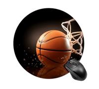 Basketball Round Mouse Pad Smooth Glide Gaming Mousepad Extra Density Portable Comfortable Mouse Mat for Desk, Home, Office 7.8x7.8 Inches