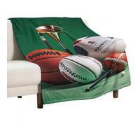 Basketball Rugby Baseball Golf Blanket, Soft Flannel Fleece Blankets Quick-Dry, Lightweight Throw Blanket for Couch, Bed, Office & Travel, Ideal Gift for Family & Friends, 55"x70"