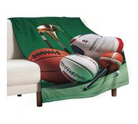 Basketball Rugby Baseball Golf Blanket, Soft Flannel Fleece Blankets Quick-Dry, Lightweight Throw Blanket for Couch, Bed, Office & Travel, Ideal Gift for Family & Friends, 70"x80"