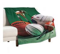 Basketball Rugby Baseball Golf Blanket, Soft Flannel Fleece Blankets Quick-Dry, Lightweight Throw Blanket for Couch, Bed, Office & Travel, Ideal Gift for Family & Friends, 30"x40"