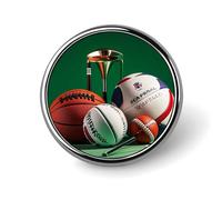 Basketball Rugby Baseball Golf Brooch Pins Lapel Pins for Men Women Badge Button Cover Decorative Jewelry Charms for Hats Bags Backpacks Suits Shirts Scarves Clothing Accessories Banquet Wedding Gift