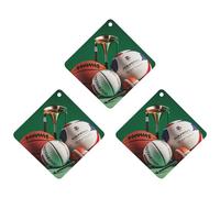 Basketball Rugby Baseball Golf Car Air Freshener, 3 Pcs Rhombus Hanging Air Freshener Cards, Long Lasting Fragrance Scented Cards for Car, Home, Office Gray-style