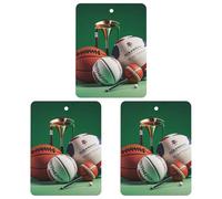 Basketball Rugby Baseball Golf Car Air Freshener, 3 Pcs Square Hanging Air Freshener Cards, Long Lasting Fragrance Scented Cards for Car, Home, Office Gray-style