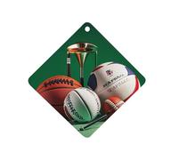 Basketball Rugby Baseball Golf Car Air Freshener Hanging, Long Lasting Scented Car Aromatherapy Tablets, Rhombus Fragrance Scented Cards for Vehicles, Bedroom, Wardrobe White-style